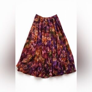 Coldwater Creek Floral Midi Skirt – Size Medium – Flowing & Romantic 🥰